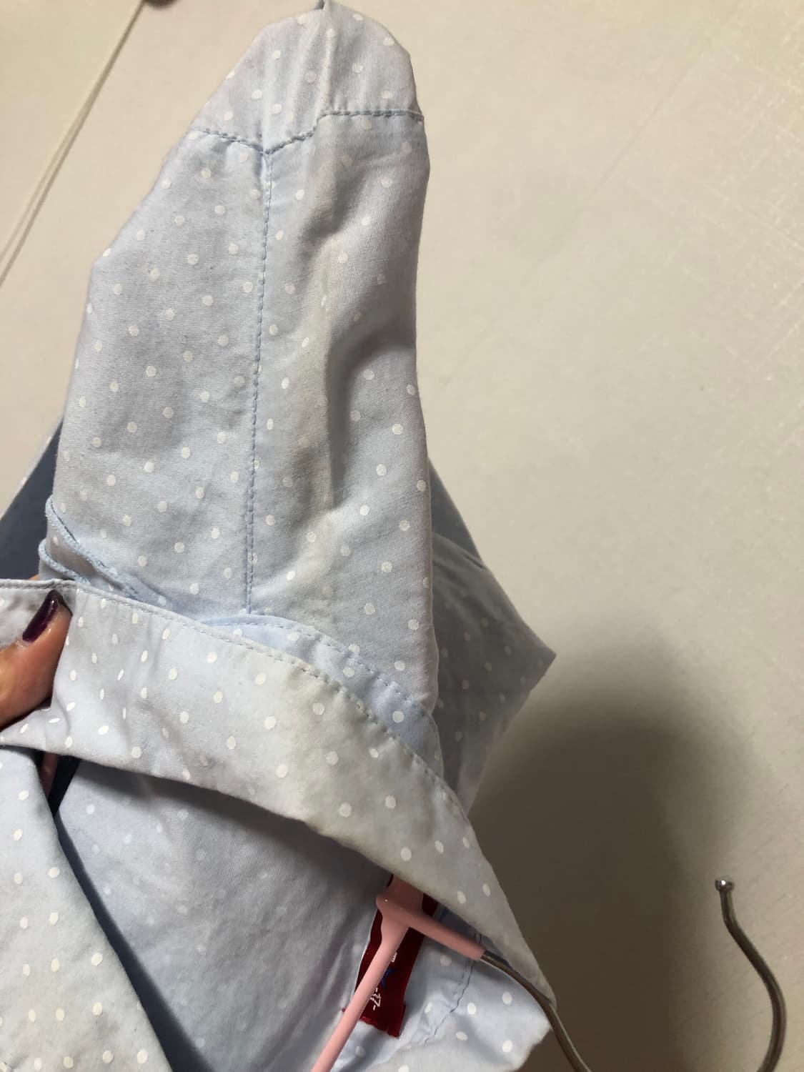 Sky Blue Dot Frill Shirts 상품이미지6