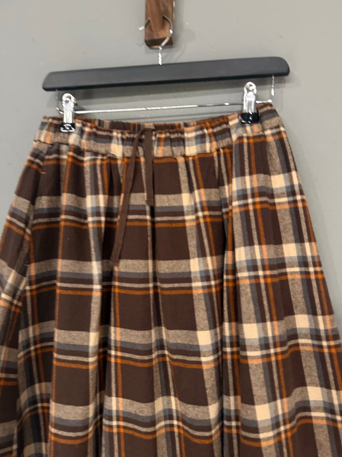 nerd brown check pattern skirt  상품이미지6