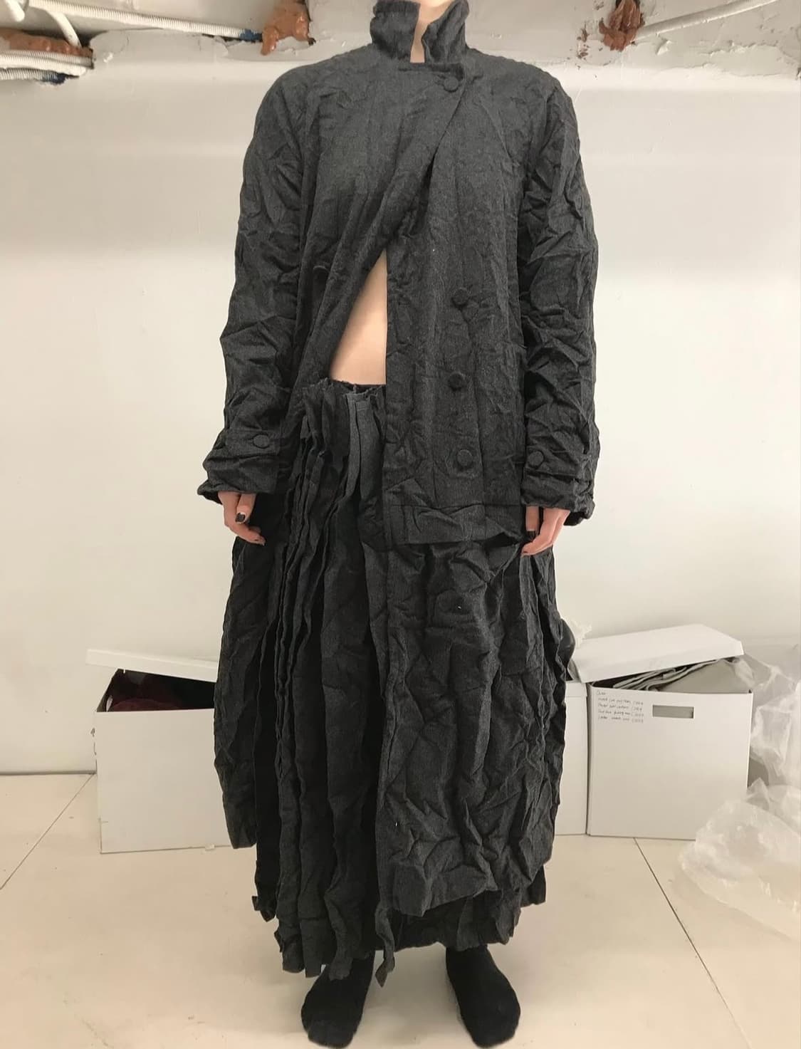 에옹쓰 페이퍼 울 코트 paper wool mid-layer coat 상품이미지1