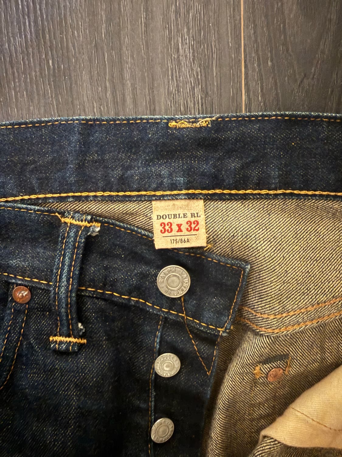 rrl 스트레이트핏 원스 워시 셀비지 진 33x32 (실사이즈32) 상품이미지1