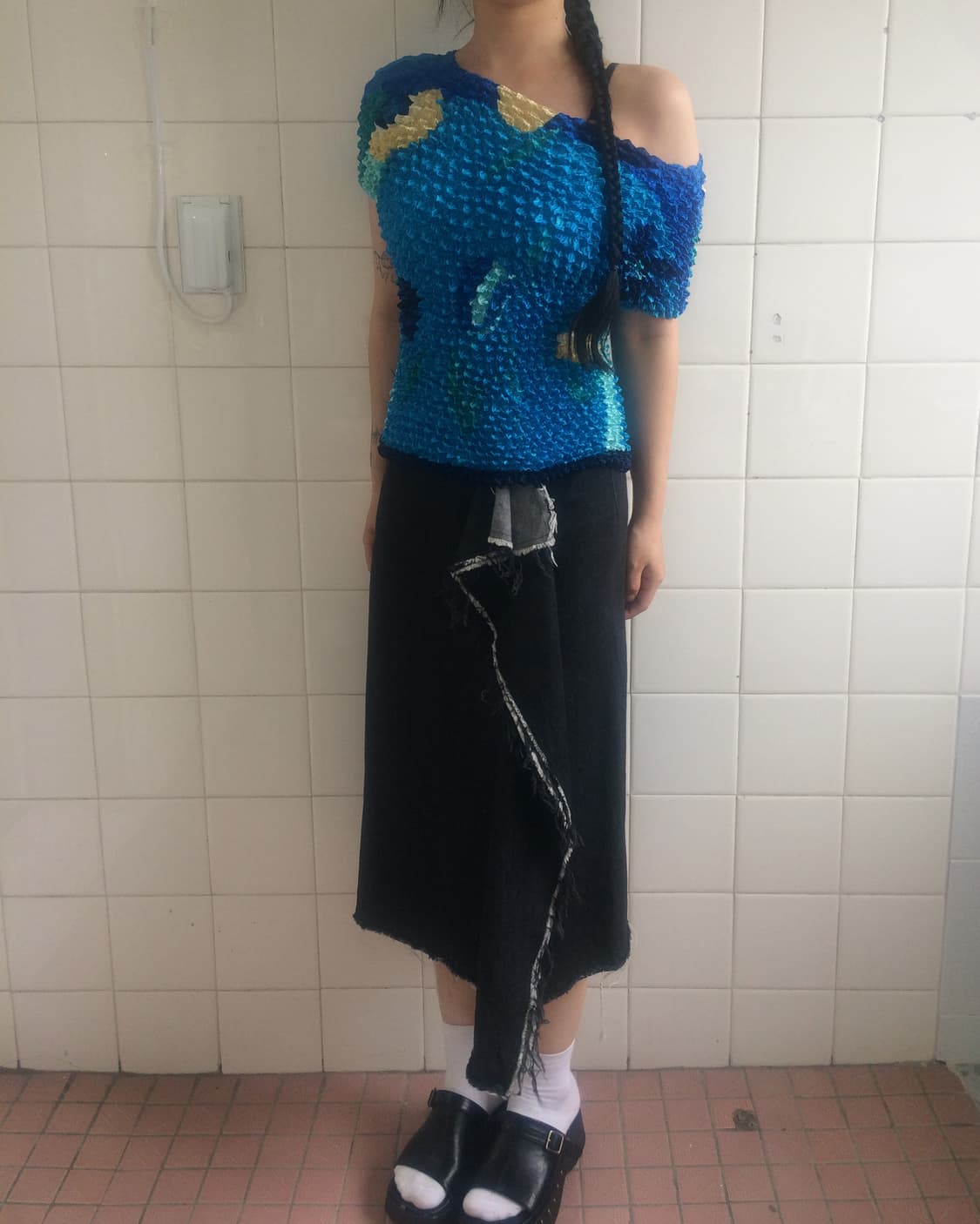 Drape point denim skirt 상품이미지6