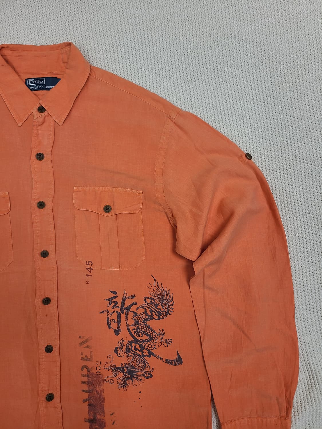 Polo Ralph Lauren 오렌지 린넨 셔츠 상품이미지3