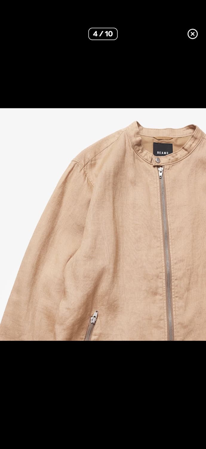 BEAMS - LINEN SINGLE RIDER JACKET 상품이미지2