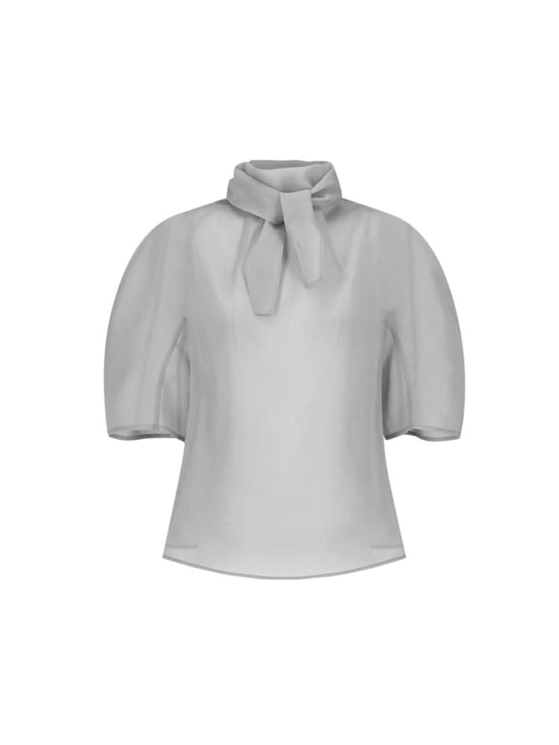 아모멘토 AMOMENTOKNOTTED COLLAR TOP GRAY 상품이미지5