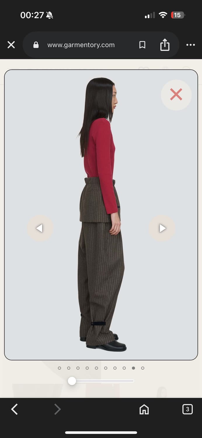 Amomento stripped brown trousers 상품이미지5