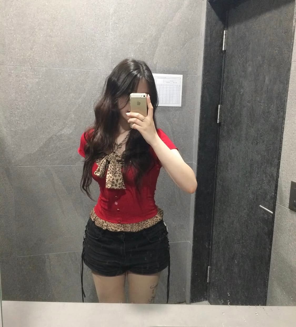 y2k 갸루 호피탑 상품이미지1