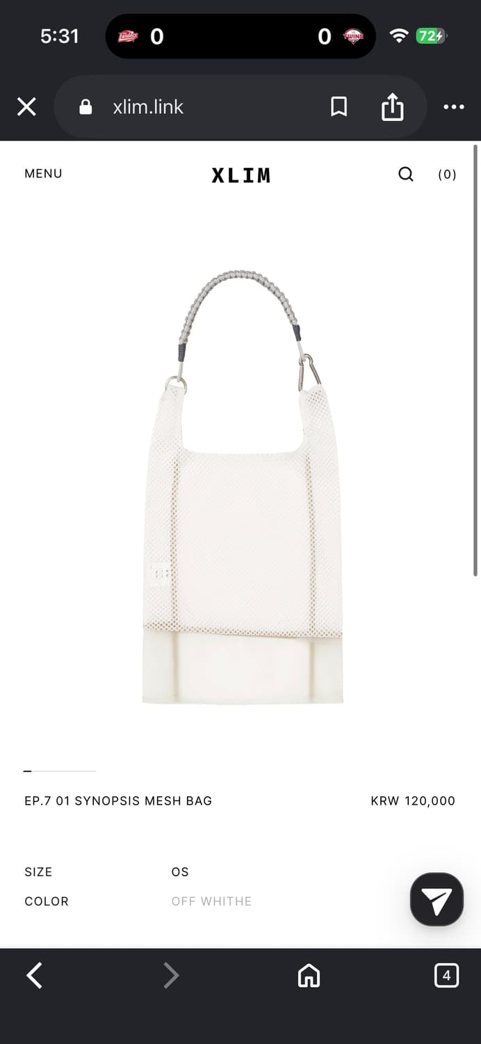 새상품 XLIM 엑슬림 시놉시스 EP.7 메쉬 백 화이트 상품이미지7