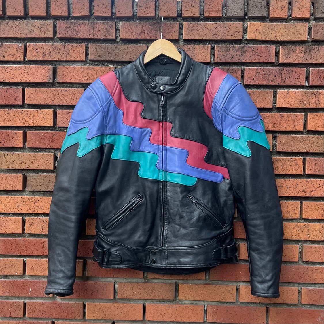 90s 빈티지 올드 가죽 레이싱 자켓 (95-100) 상품이미지1