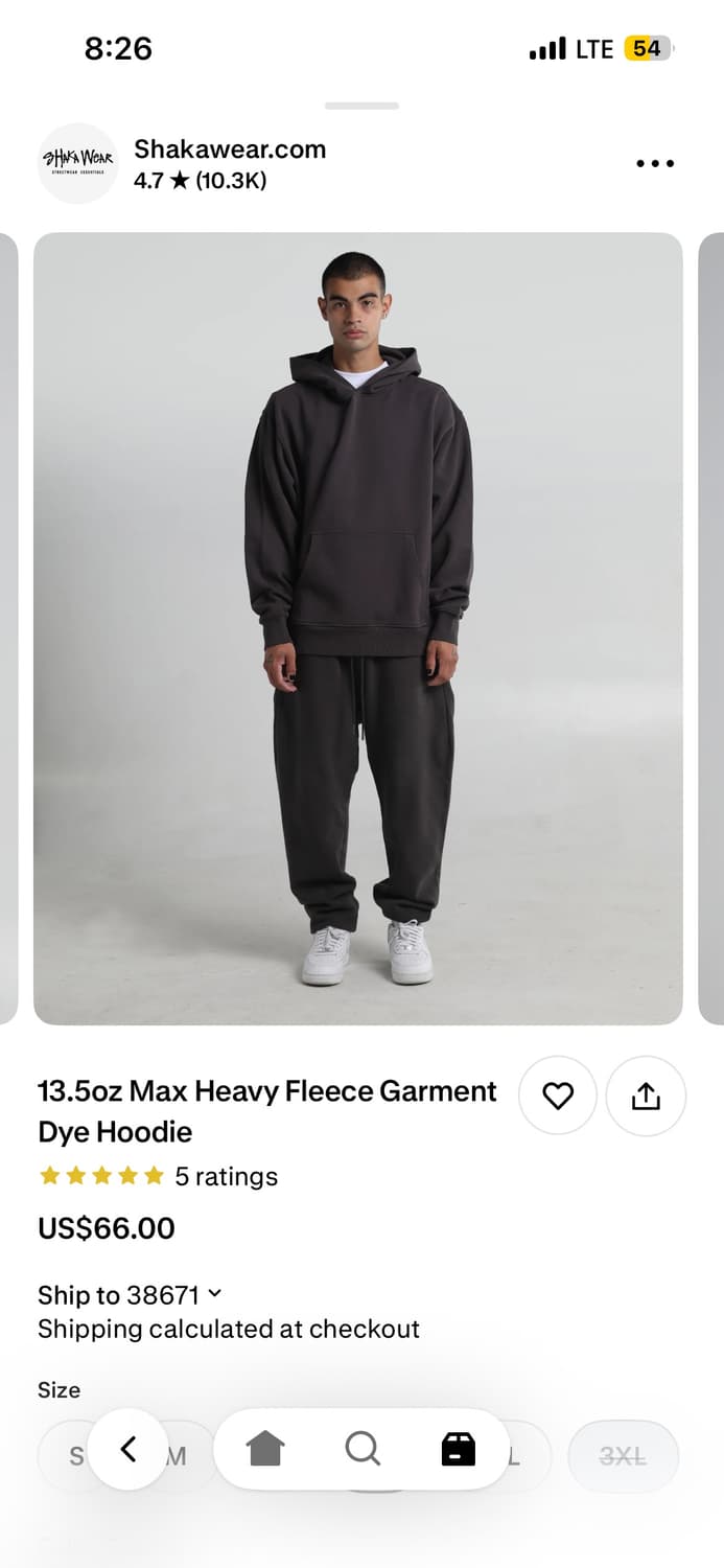 샤카웨어 13.5oz 맥스 헤비 필리스 가먼트 다이 스웻 셋업 상품이미지1