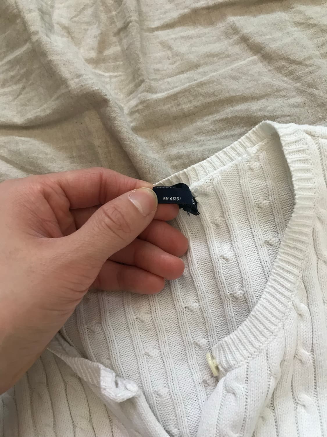 폴로 랄프로렌 포니 로고 화이트 케이블 니트 가디건 상품이미지8