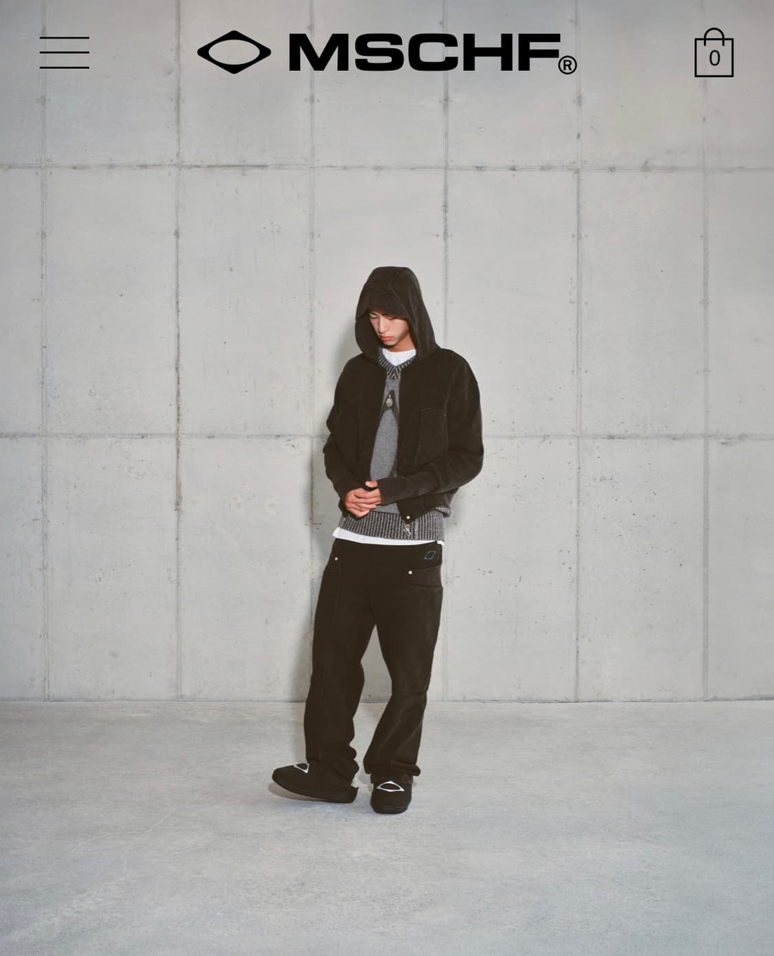 (M) 미스치프 빅포켓 후디 워시드블랙 상품이미지7