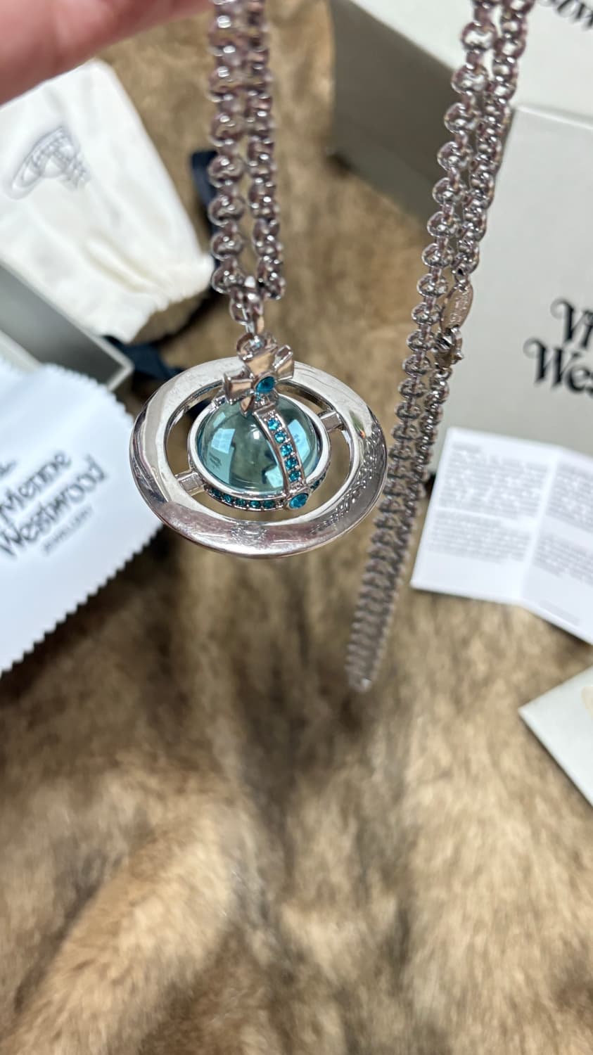 급척! 비비안 웨스트우드 빅orb 목걸이 하늘색 🩵새상품 상품이미지5