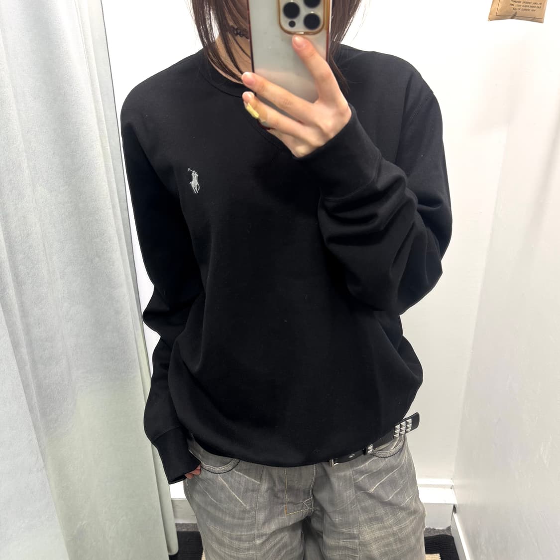 폴로 블랙 맨투맨 상품이미지2