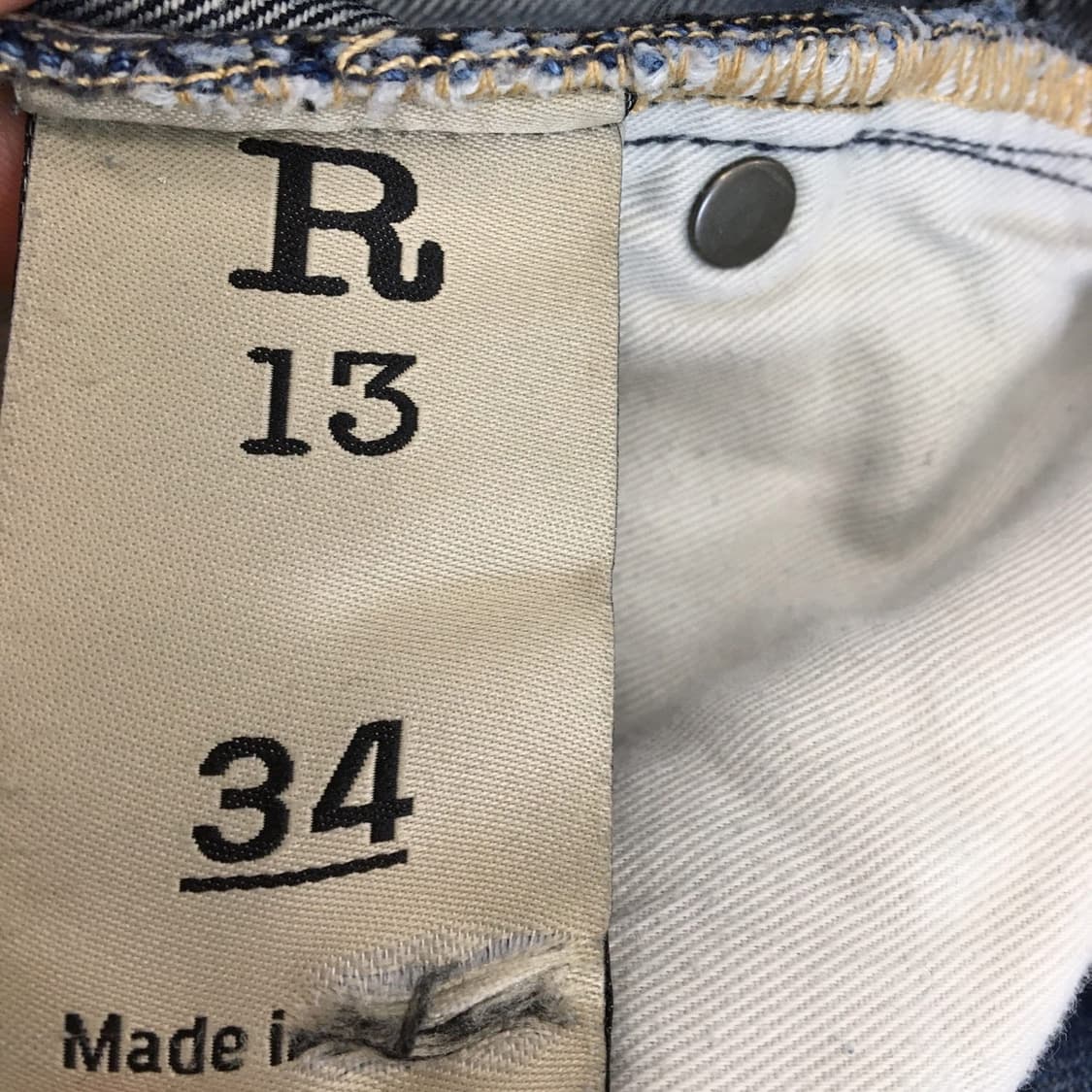R13 알써틴 데미지 데님진 32 인치  상품이미지5