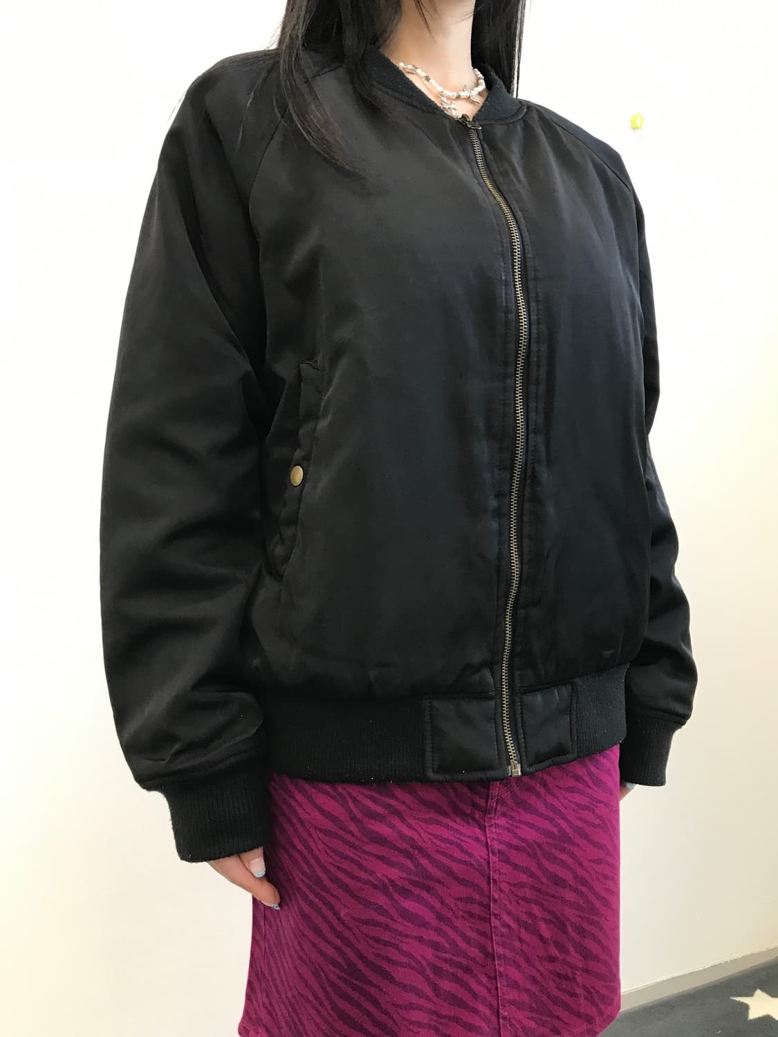 Jpn Black Quilted Lining Bomber Jacket 상품이미지3