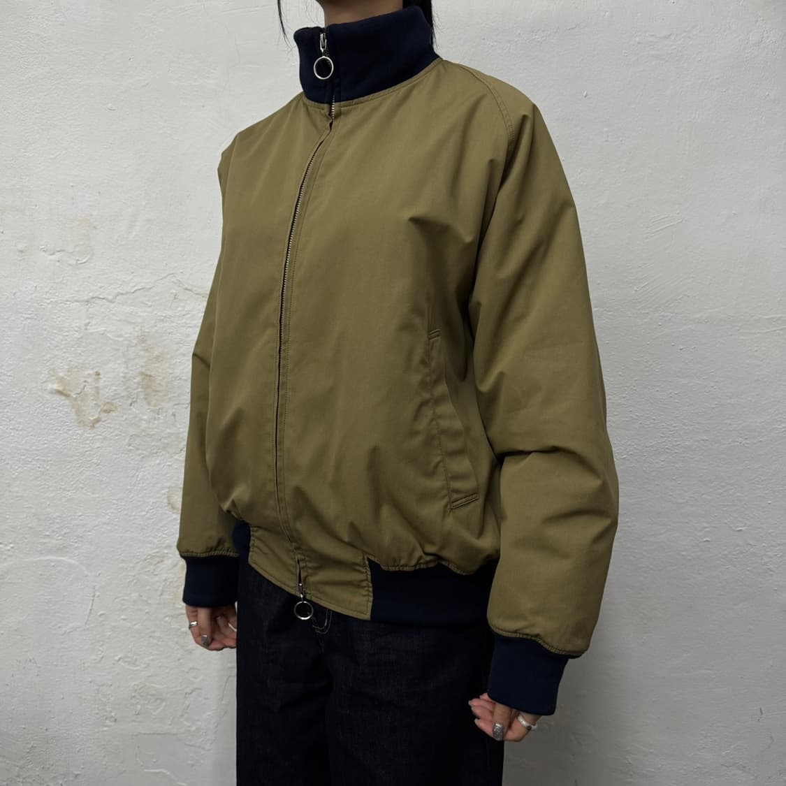 COSEI by 어반리서치 21aw 베이지 트윌 하이넥 집업 블루종 자켓 상품이미지1