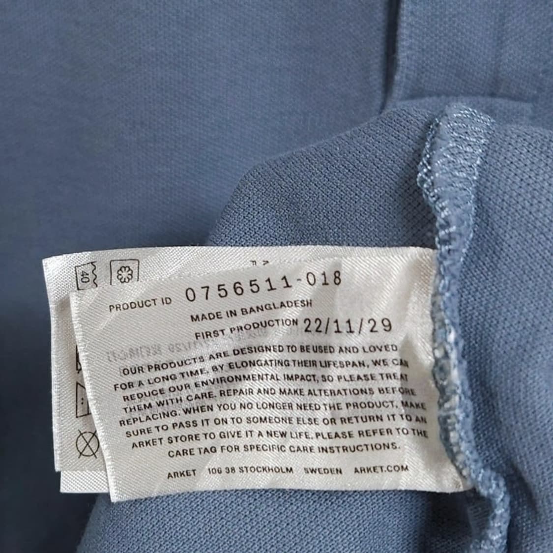 100 ARKET 아르켓 카라 반팔 피케티 블루 상품이미지5
