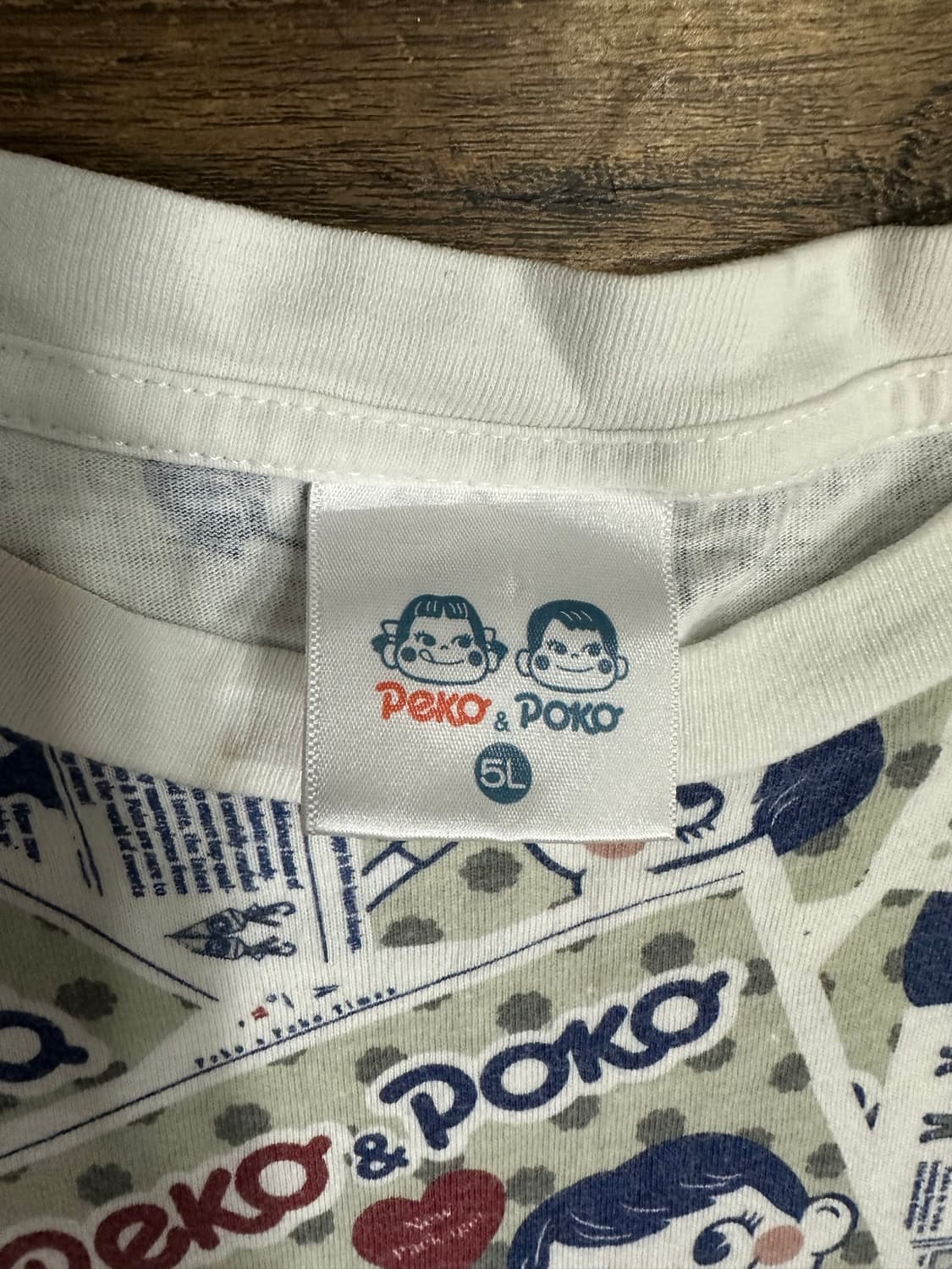 페코짱 Peko & Poko 일본 한정 올오버 프린트 반팔 티셔츠 2XL 상품이미지5