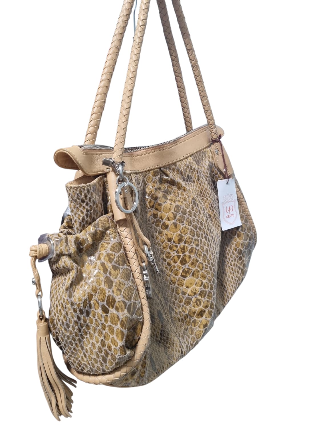 새상품) Cettu 체뚜 뱀피 태슬장식 숄더백 토트백 상품이미지2