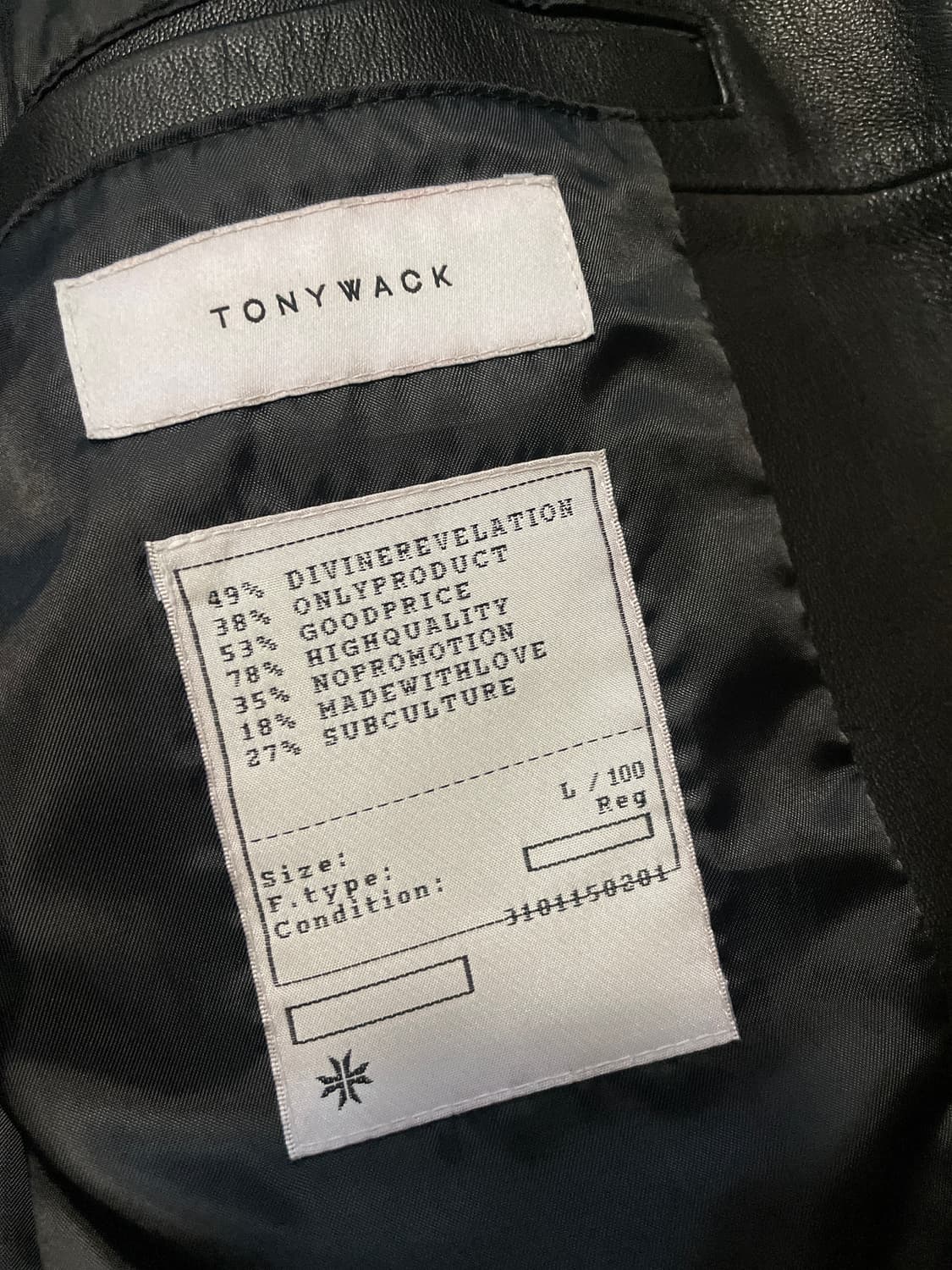 TONY WACK 토니웩 2WAY 램스킨 양가죽 레더 블루종 자켓 상품이미지9