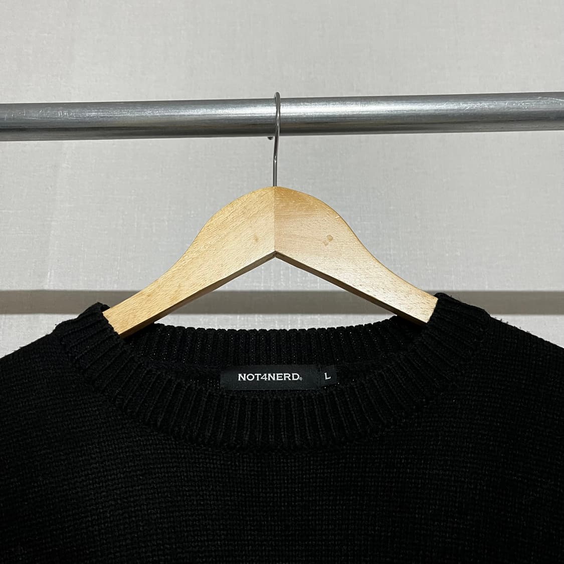 낫포너드 블랙 로고 니트 L 상품이미지3