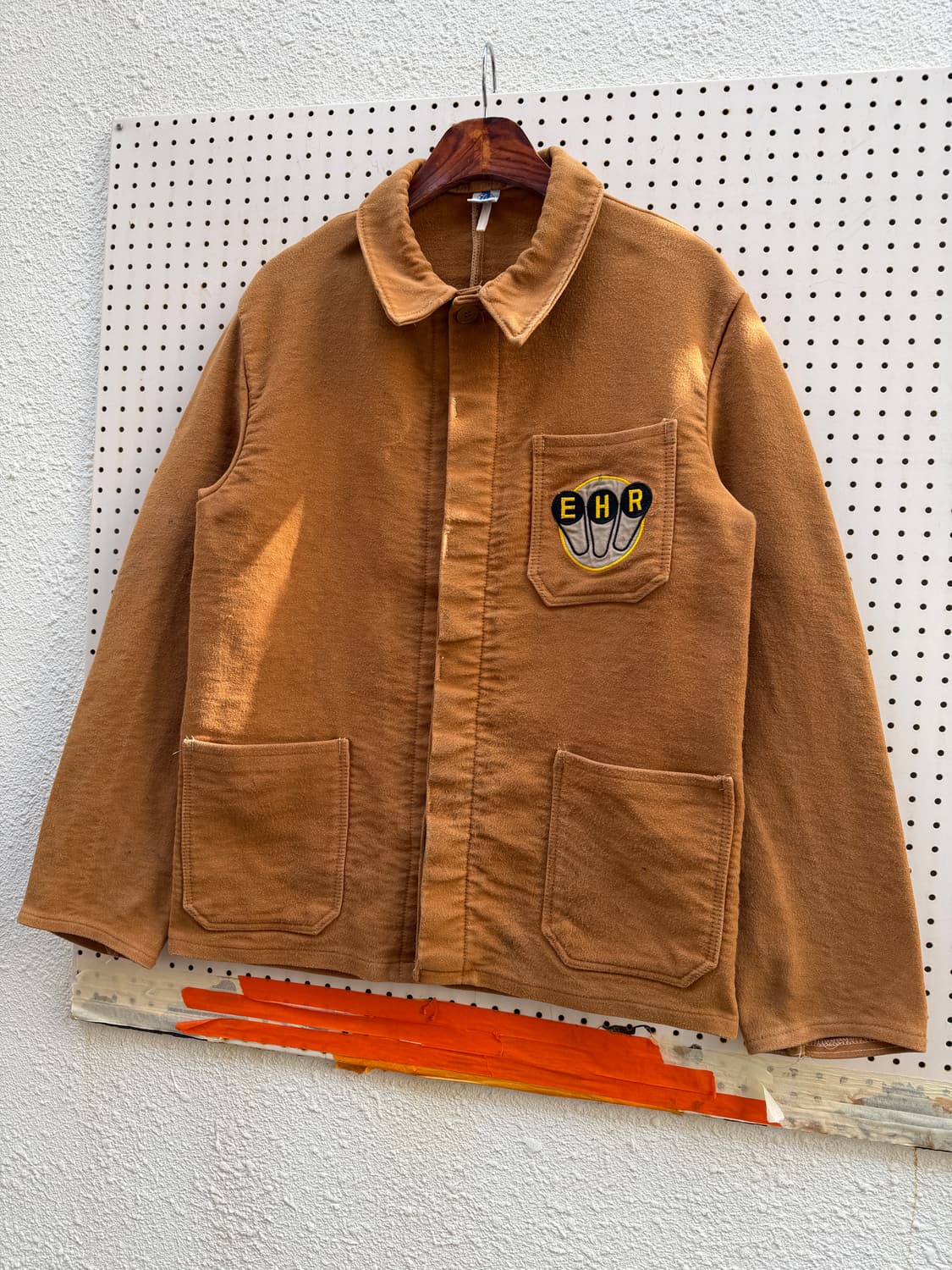 60,70s OLD GERMANY BROWN 올드 브라운몰스킨 워크자켓 상품이미지4