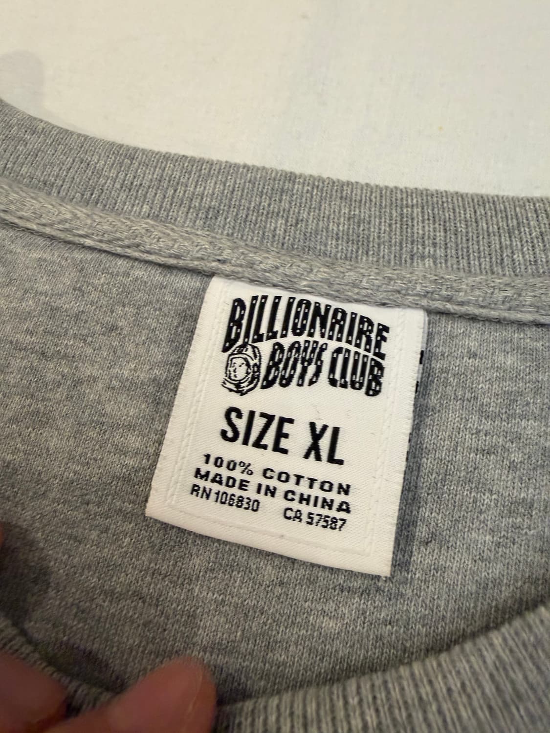 BBC 빌리어네어 보이즈 클럽 빅로고 우주인 맨투맨 그레이 상품이미지5