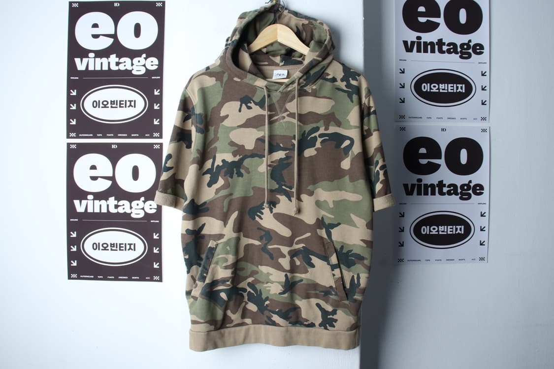 (L-XL) 자라 반팔 티셔츠 후드 카모 밀리터리 스트릿-H33031 상품이미지2