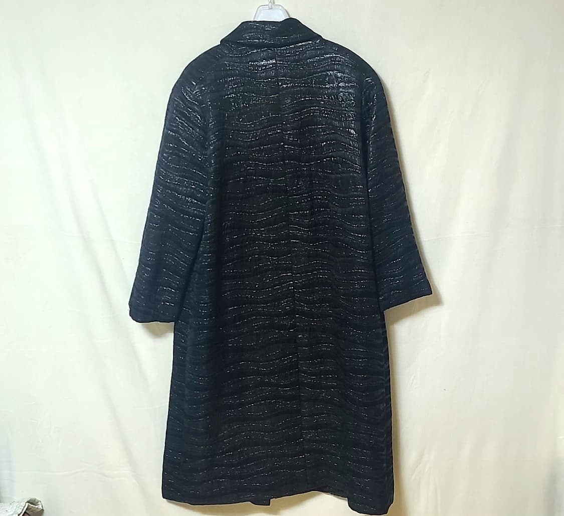 YOSHIKO 클래식 와이드 박시핏 트윙클 자가드 롱코트 상품이미지3