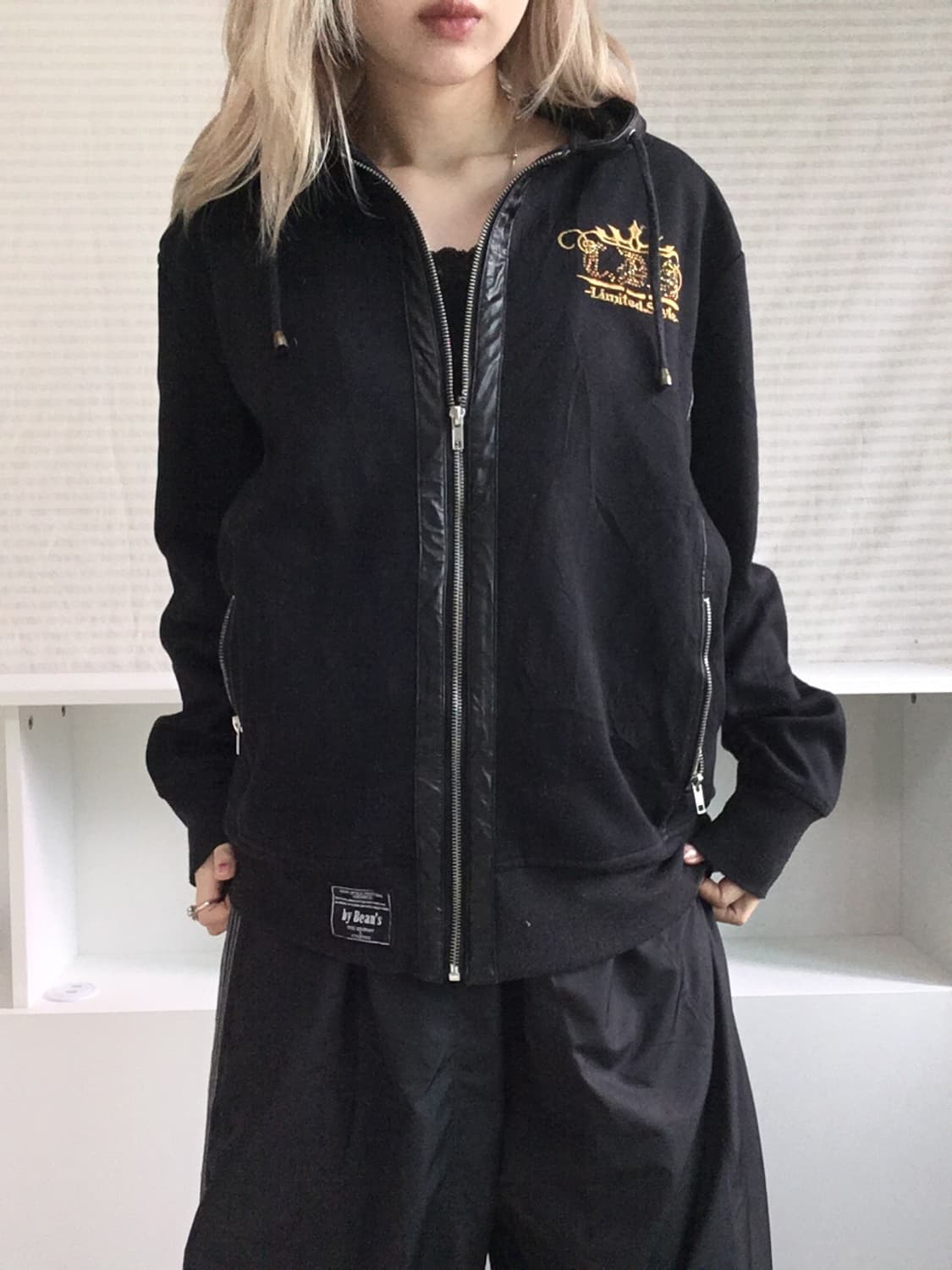 C.B.S handwork punk beads leather hood z 상품이미지4
