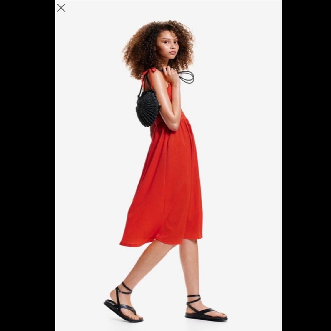 h&m 에이치앤엠 타이 스트랩 스모킹 디테일 원피스 (새상품) 상품이미지8