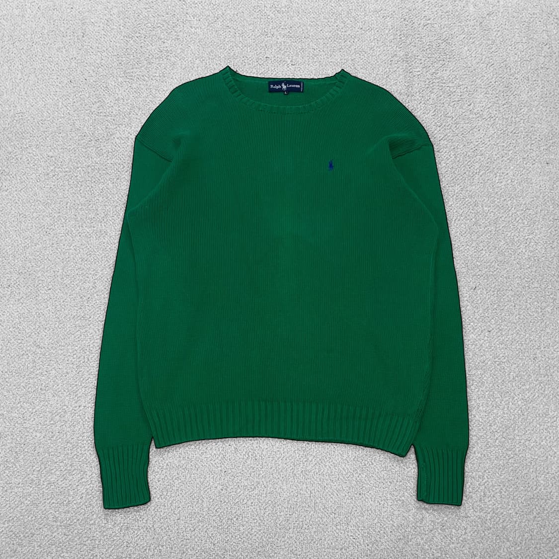 폴로 랄프로렌 포니 로고 코튼 라운드 니트 그린 상품이미지1