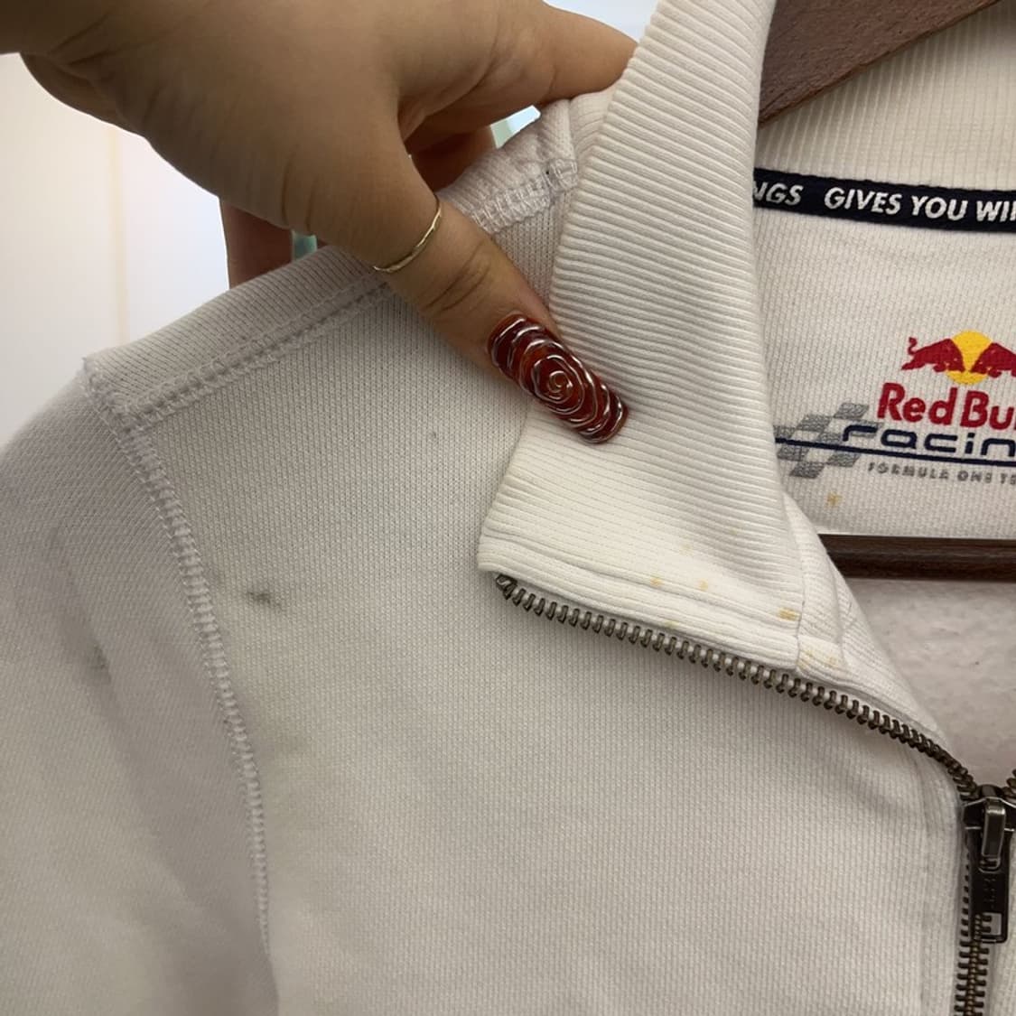 레드불 빈티지 모터사이클 레이싱 스웻 져지 집업 XS C09418 상품이미지9