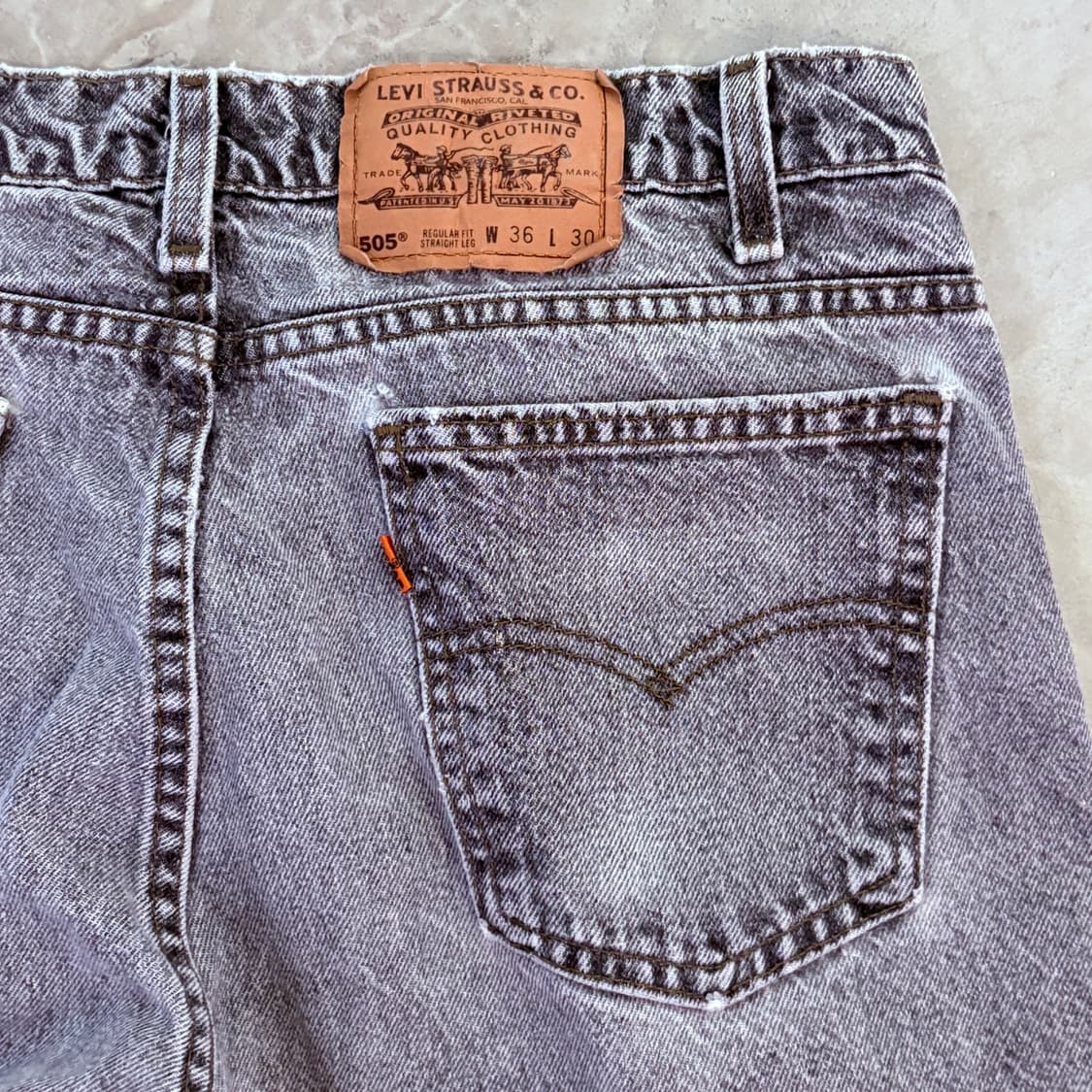 [36/30] USA 리바이스 505 오렌지탭 orange 흑청 블랙 상품이미지5