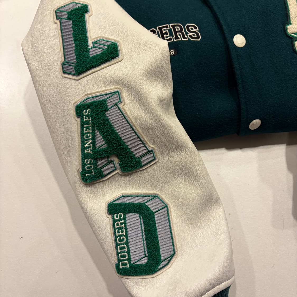 [S] 엠엘비 MLB LA 다저스 울 와펜 스타디움 점퍼 그린 C286 상품이미지6