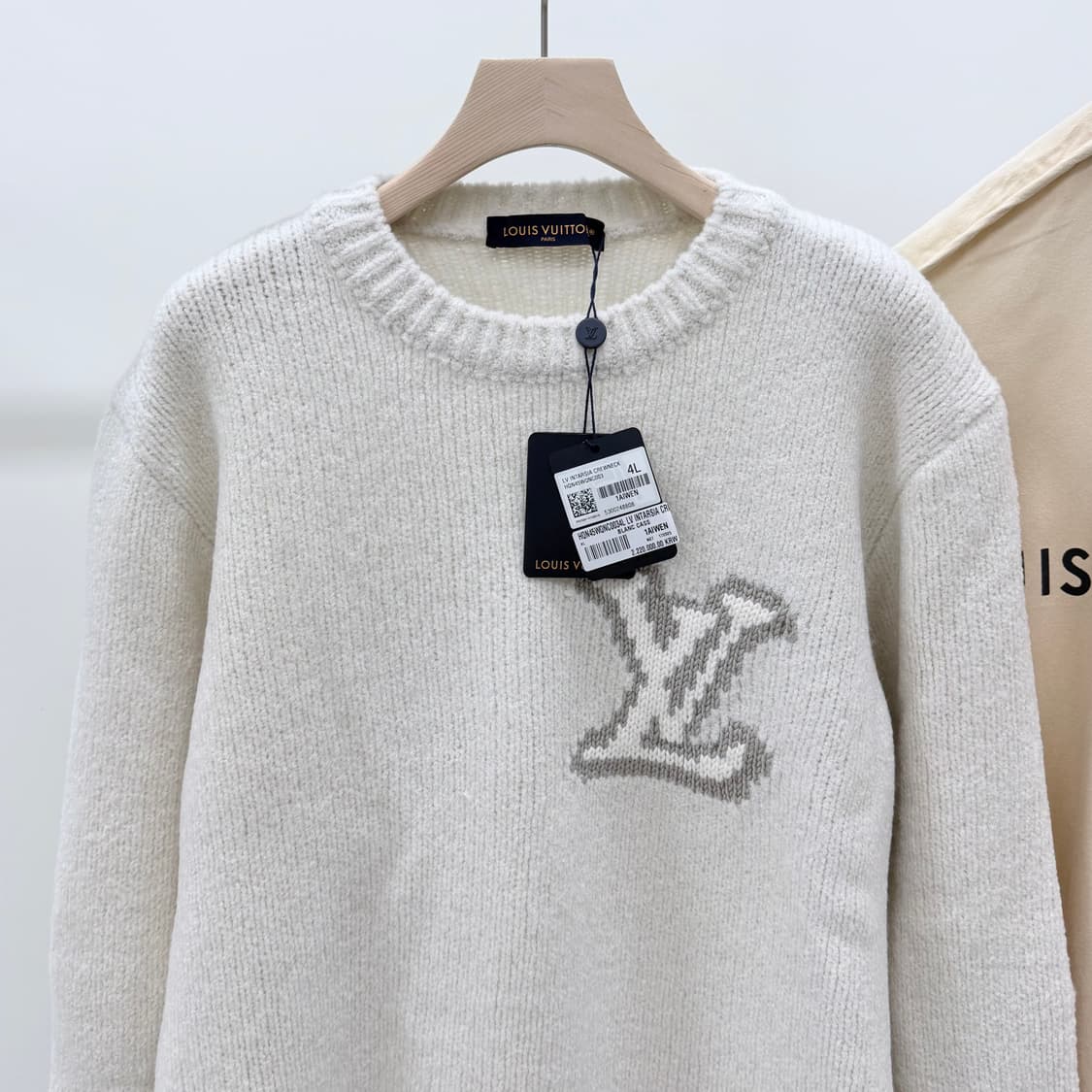 [미사용/3XL] 25FW 루이비통 LV 인타르시아 크루넥 니트 아이보리 상품이미지3