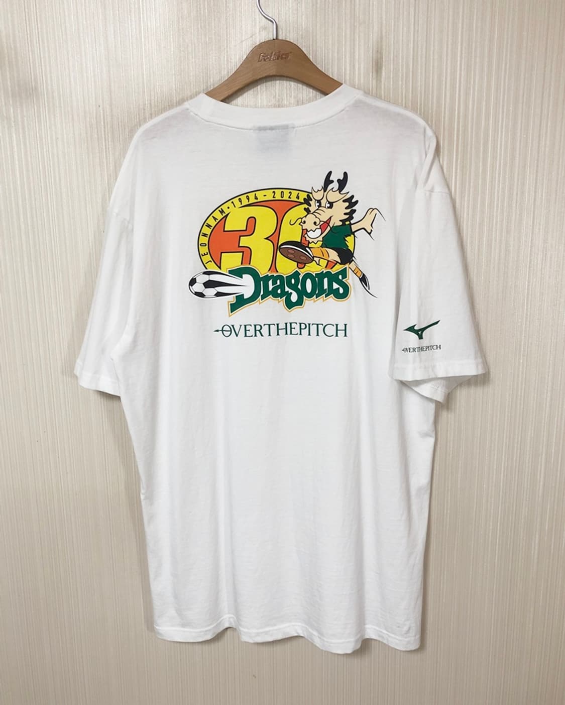 오버더피치X전남드래곤즈 창단30주년X미즈노 레트로티셔츠 XL 상품이미지1