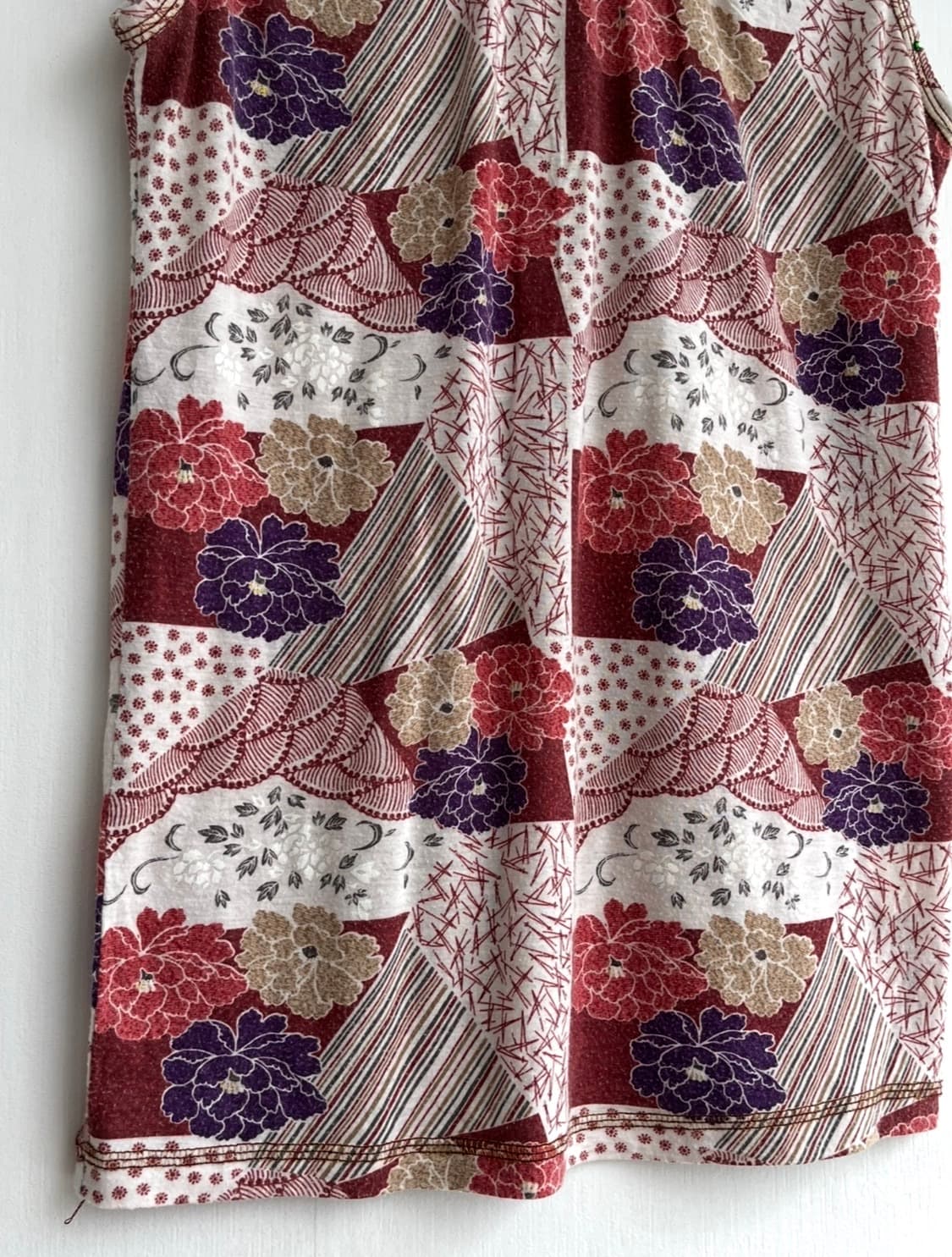 기모노 플라워 패치 큐빅 슬리브리스 상품이미지5