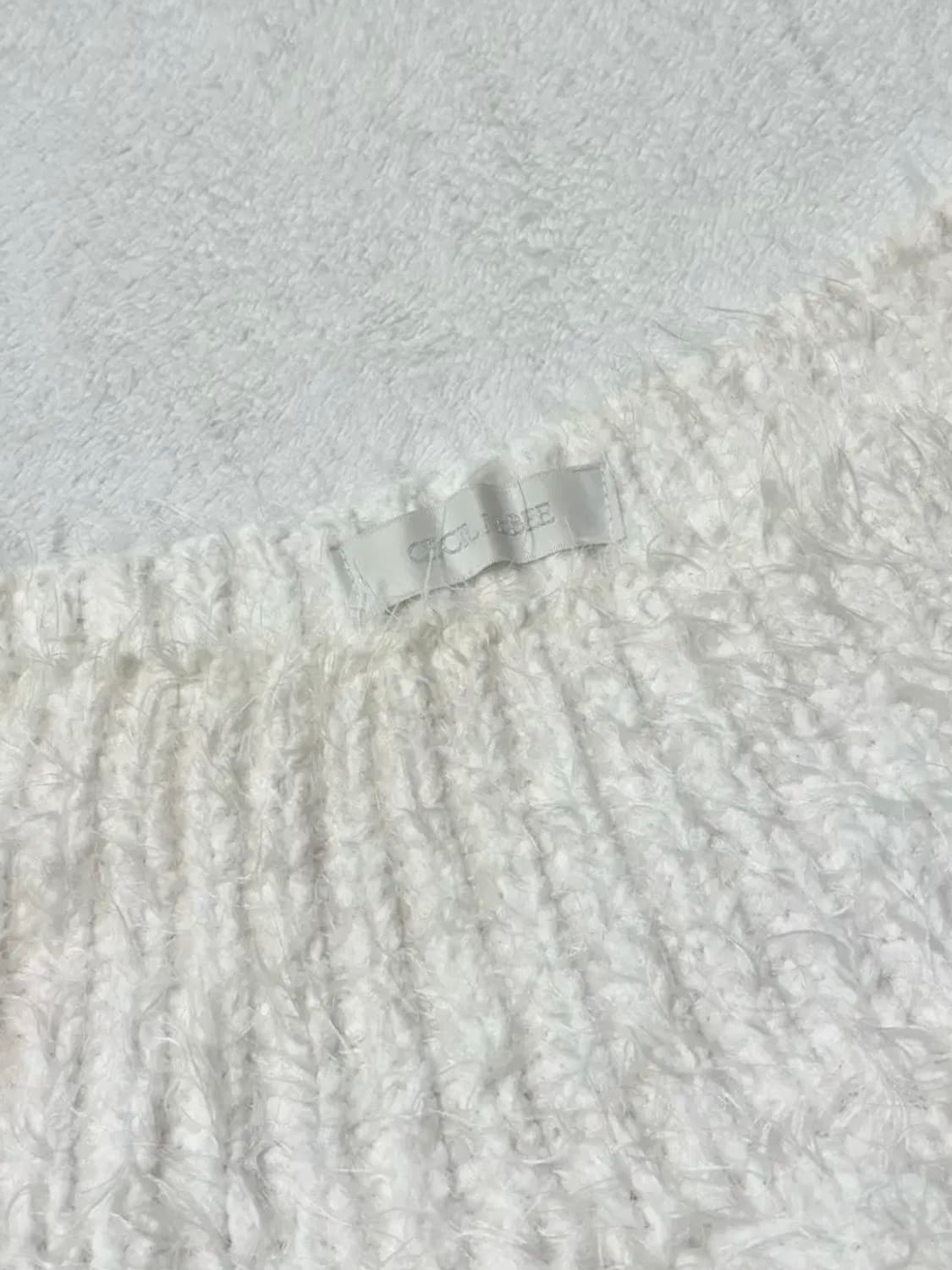 세실맥비 화이트 오프숄더 달천 갸루 크롭 빈티지 니트 상품이미지2