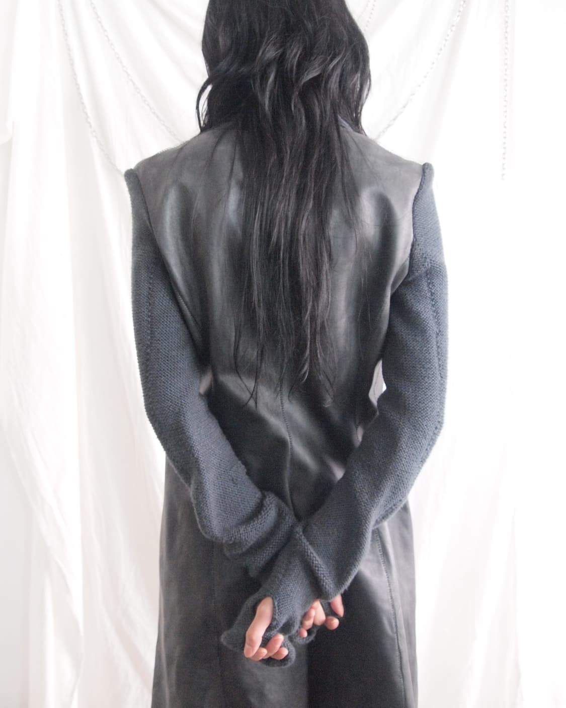 아이작 세럼 후드 스카프 썸홀 레더자켓 상품이미지4