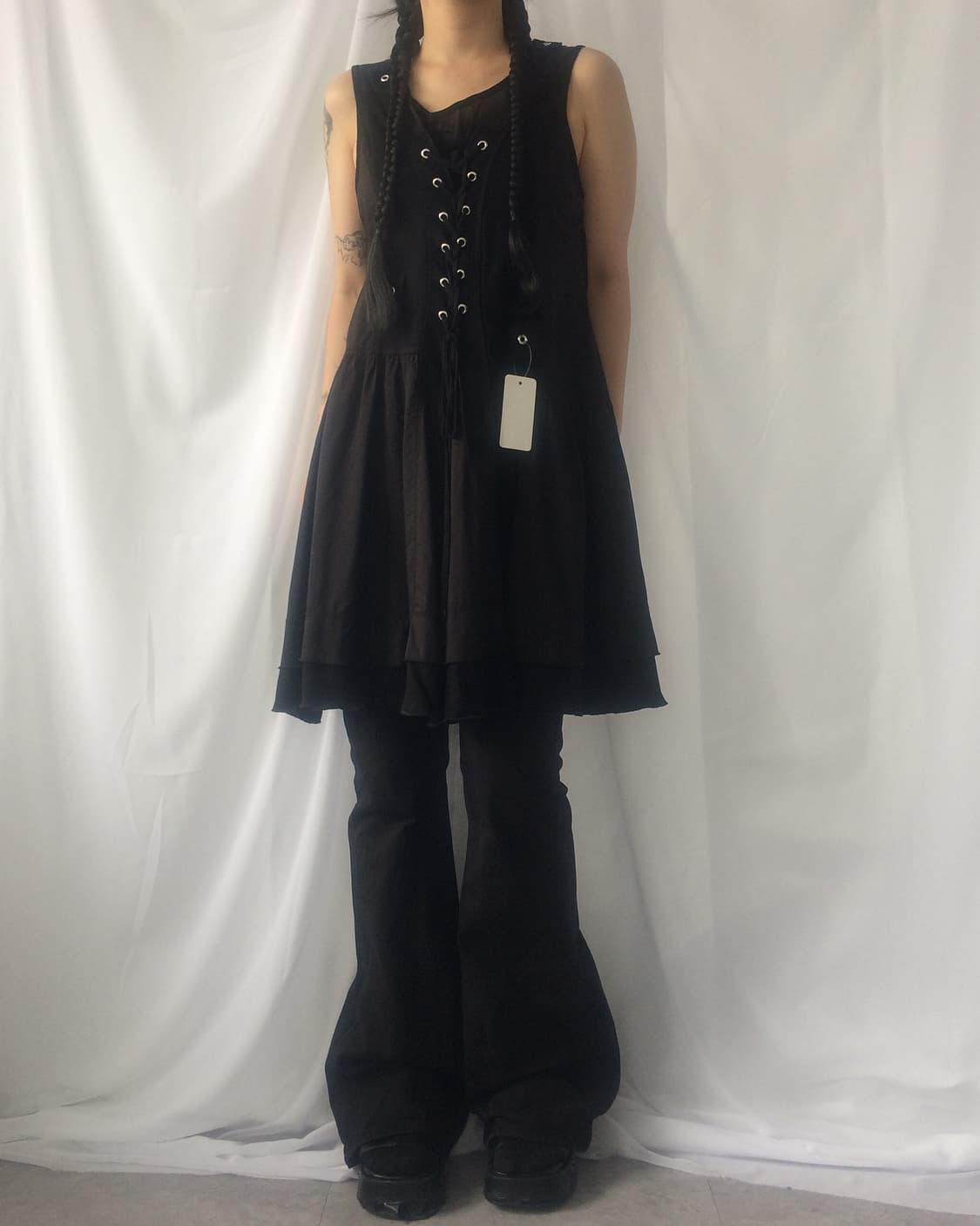 Lace up point sleeveless one piece 상품이미지7