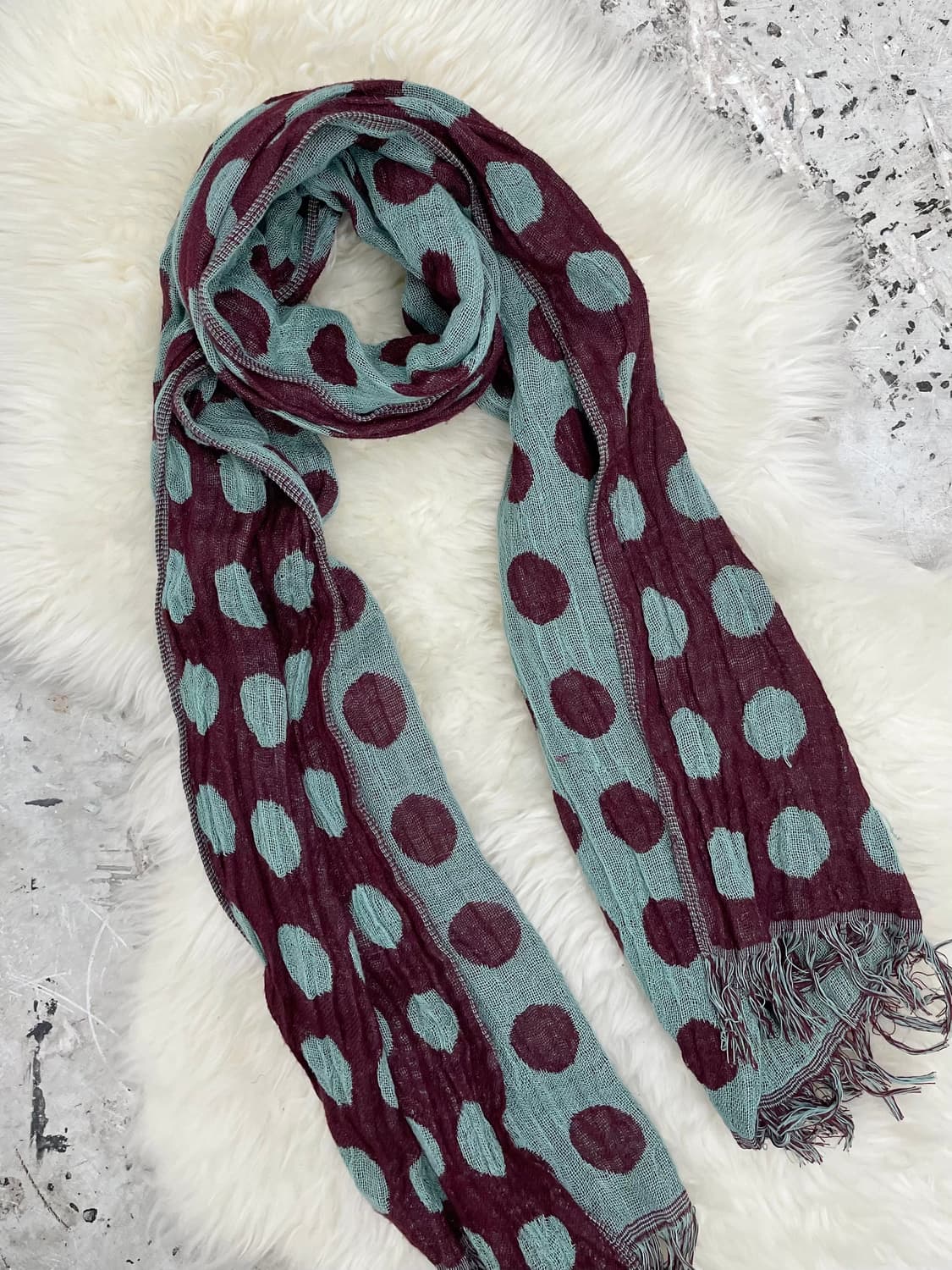 배색 도트 니혼진 머플러  상품이미지6