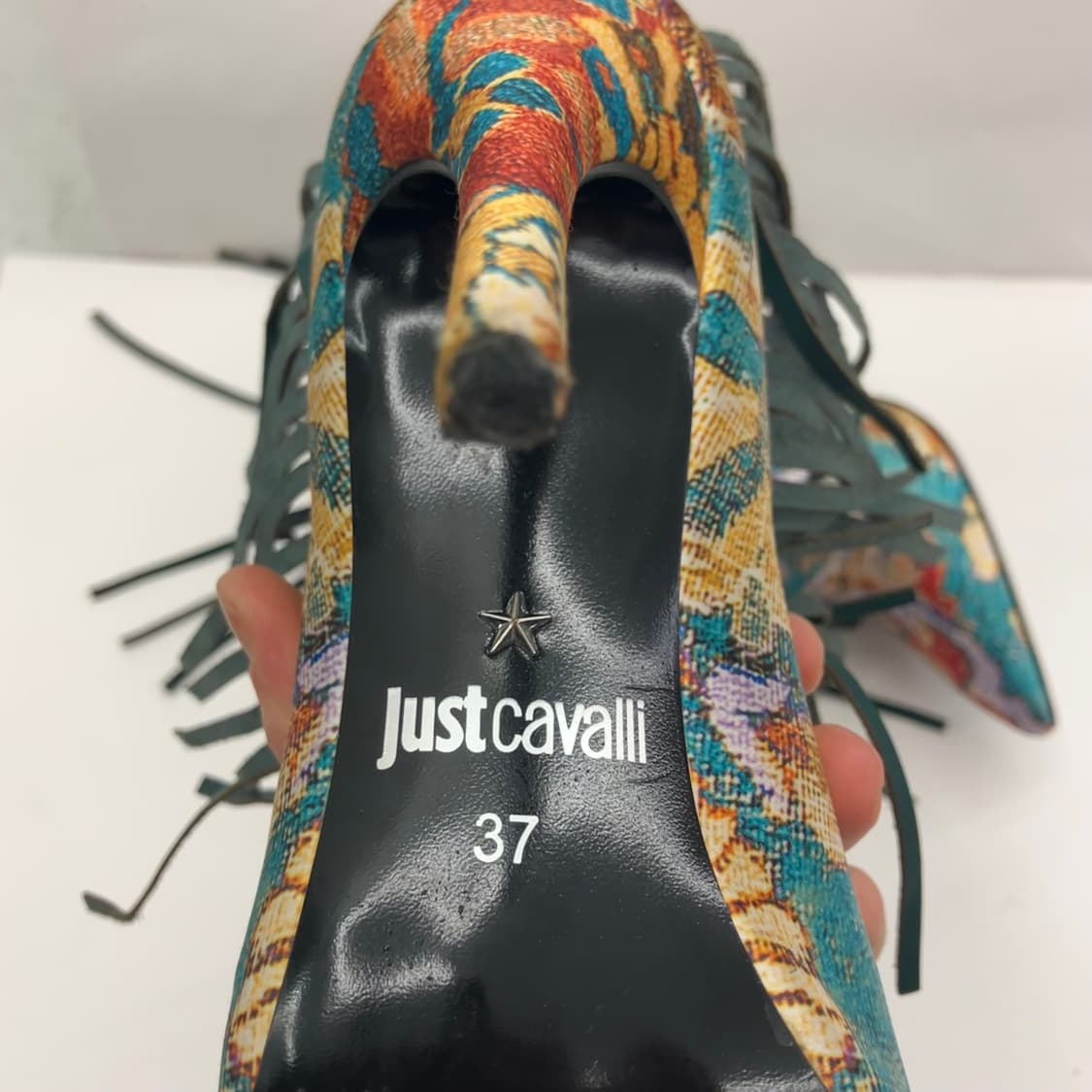 까발리 태피스트리 프린지 하프 앵클 힐 상품이미지6