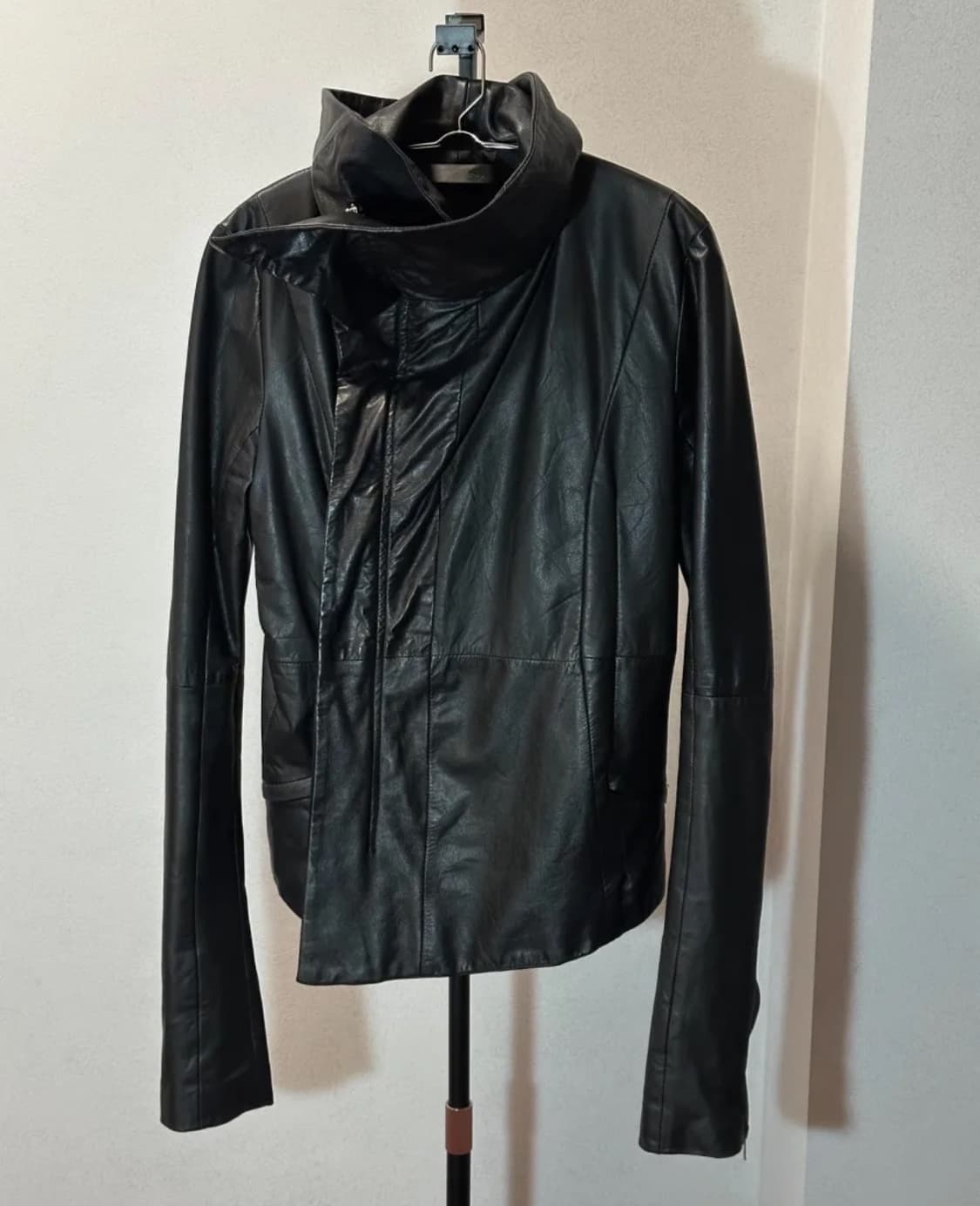 EKAM 시그니처 사선집업  램스킨 레더 자켓 상품이미지2