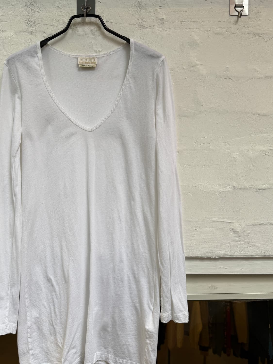 Closed 화이트 브이넥 롱 슬리브 탑 XS 상품이미지3