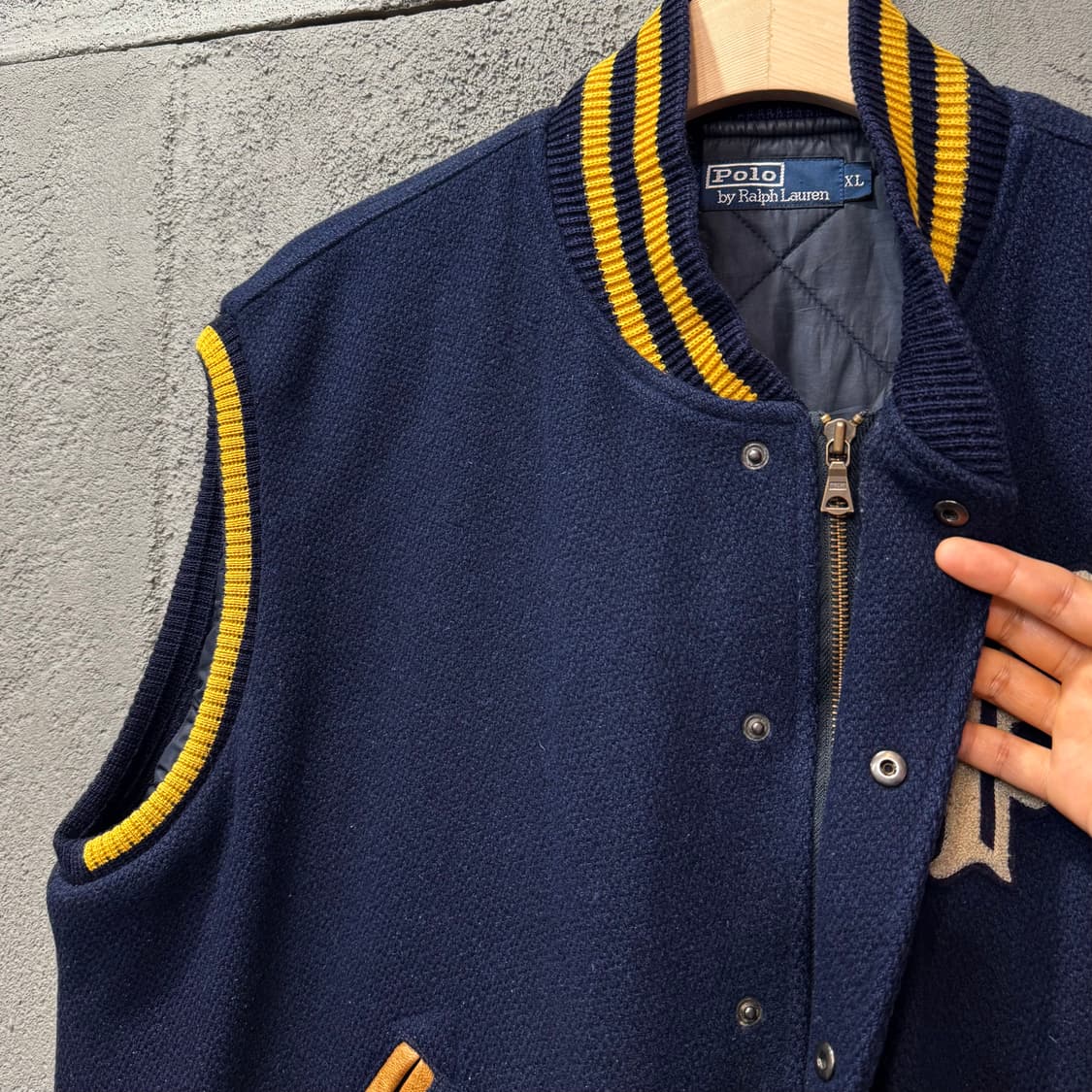 90s 랄프로렌 폴로 바시티 조끼 (XL)   상품이미지3