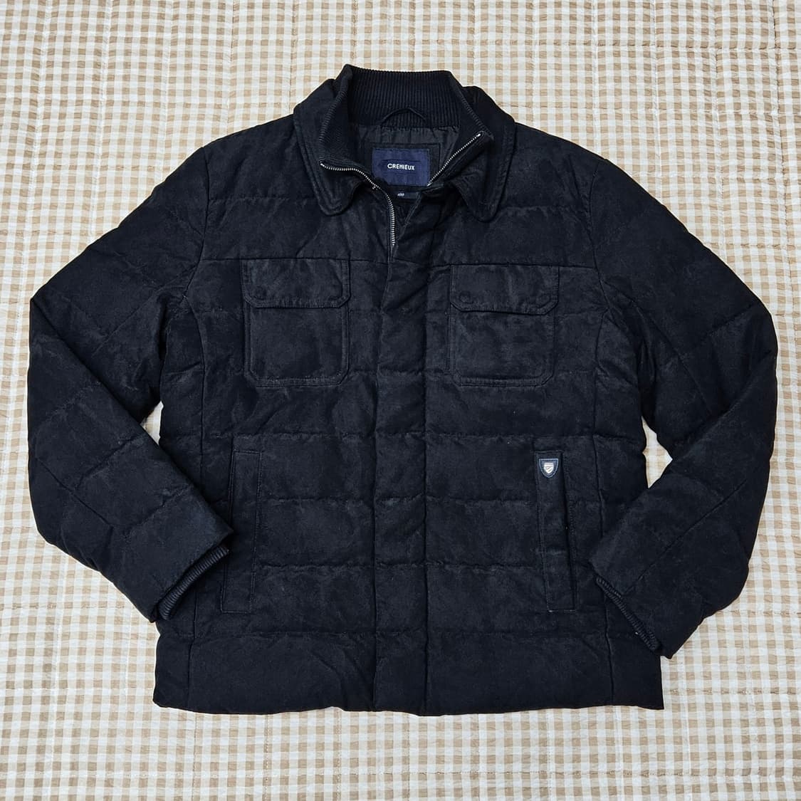 다니엘크레뮤 스웨이드 거위털 패딩 남자100 상품이미지1