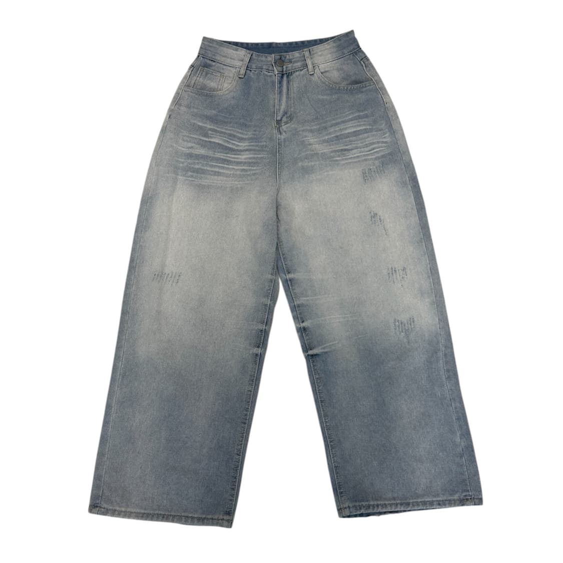 데미지 빈티지 크림워싱 데님 팬츠  상품이미지2