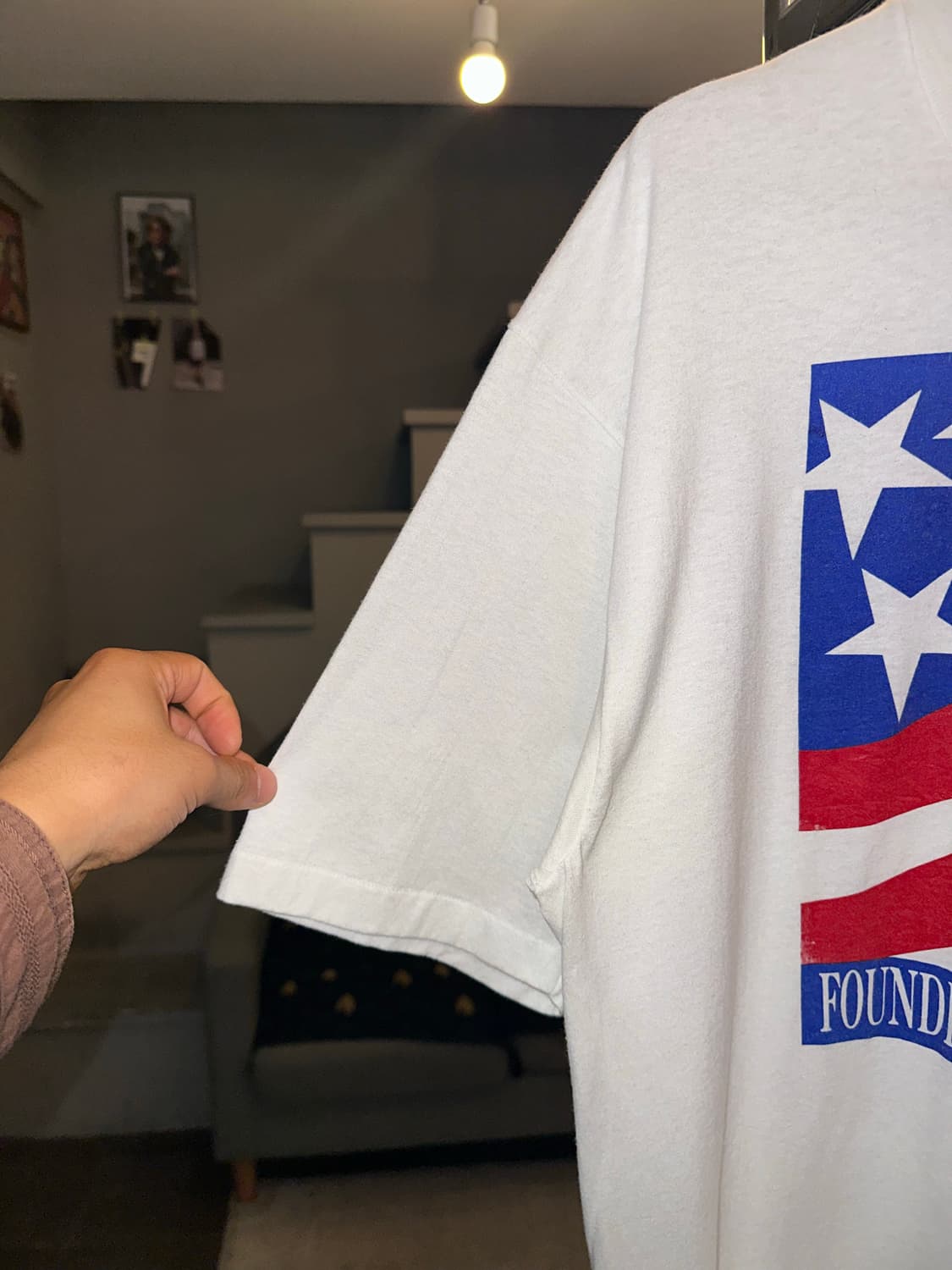 90’s Hanes 50/50 American Flag single T 상품이미지4