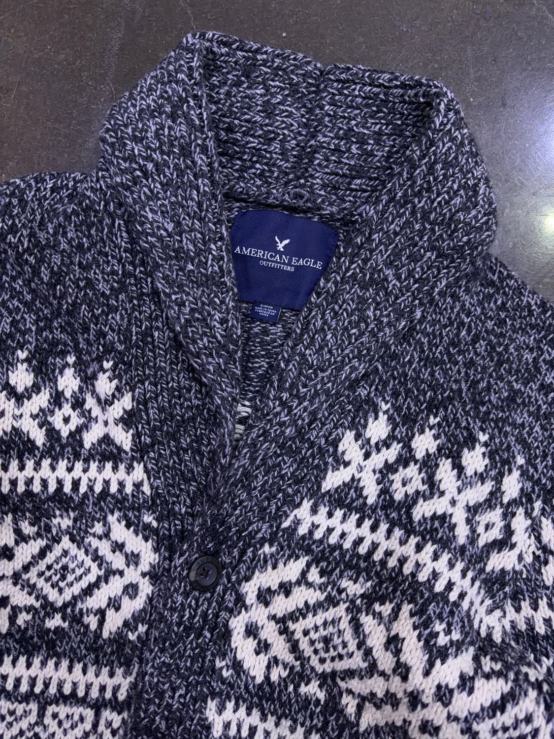 아메리칸이글 페어아일 스노우 플레이크 숄 카라 스웨터 가디건 S 상품이미지3